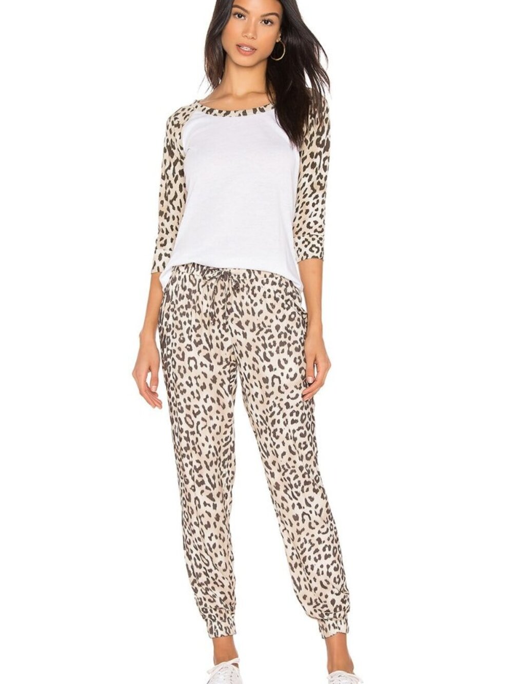 NWT CHASER Wildcat Ruched Ankle Drawstring Jogger Stretchy Soft Reverse Fleece L